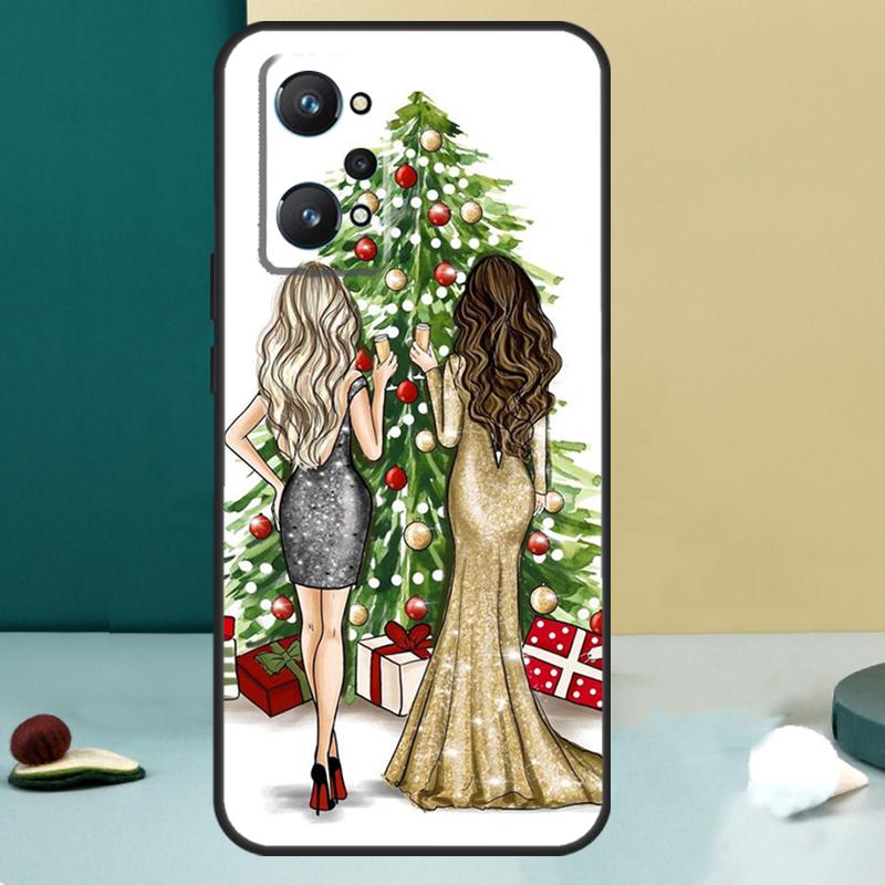 Модная Девушка С Рождеством Для OPPO Realme C33 C55 C35 C31 C30 C21Y C25 C11 C15 GT Neo 5 3T 2T 8 9 10 11 Pro Plus Чехол