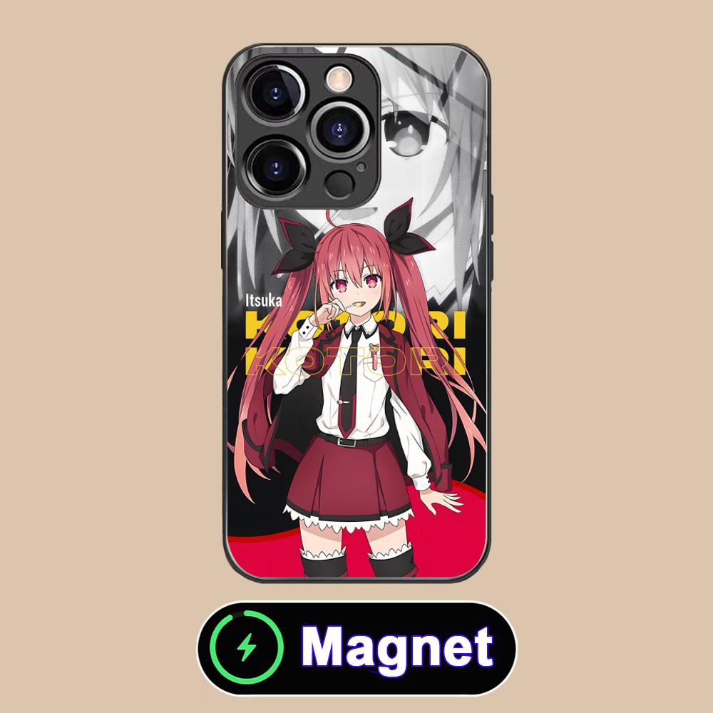 Date a Live Котори Ицука Стеклянный чехол для мобильного телефона MagSafe для iPhone 17 16 15 14 13 12 11 Air Pro Max Plus Mini Цветная крышка
