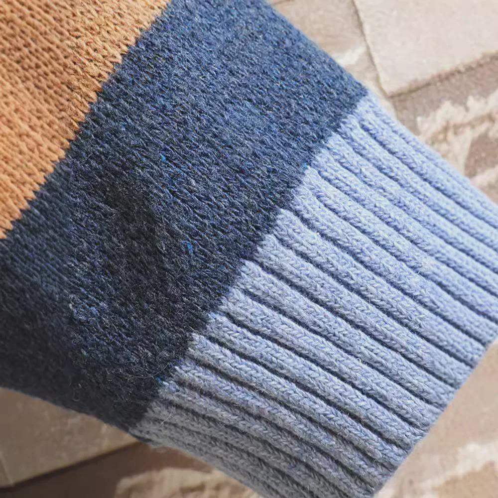 Мужской кардиган большого размера из кашемира в стиле пэчворк: Уникальный свитер с V-образным вырезом на осень/зиму