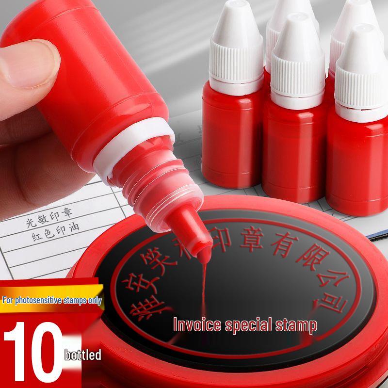 Быстросохнущая светочувствительная штемпельная подушка с чернилами для штампов - Красный, Черный, Синий, Фиолетовый, Зеленый Несмываемые чернила