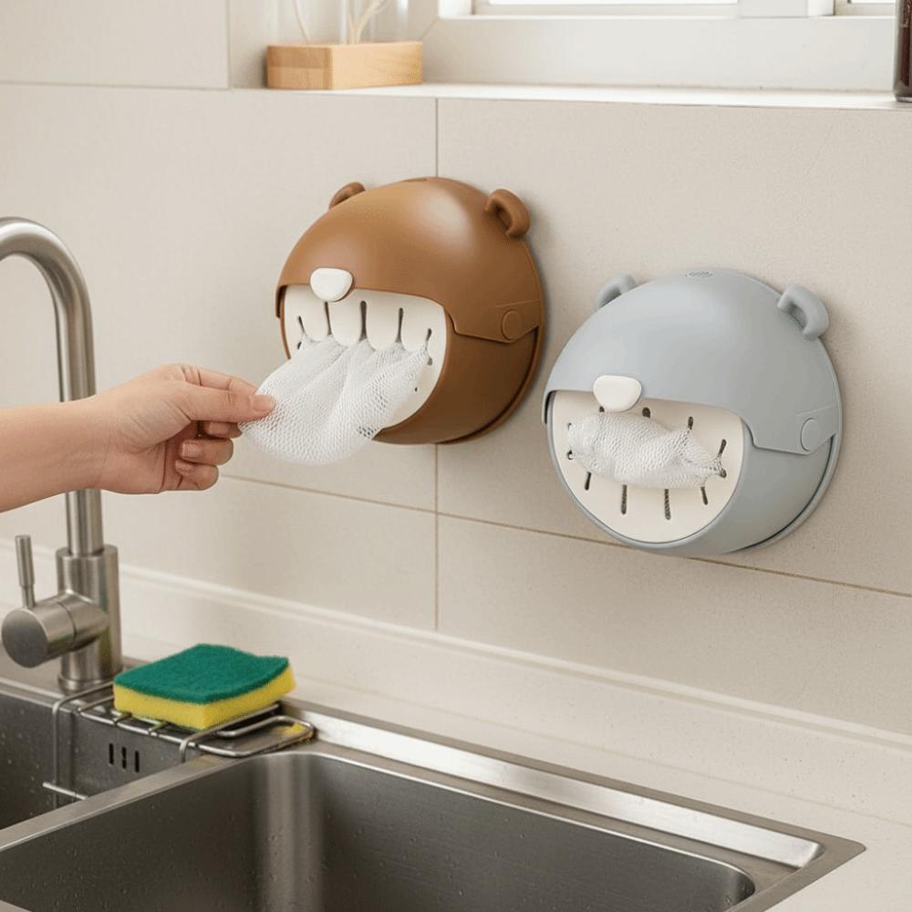 Wall Mounted Food Covers Storage Box Punch-Free Shower Cap Organizer Bathroom