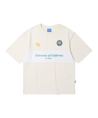 Укороченная футболка UCLA с вырезами, короткий рукав [Кремовый](Uz4St06_21)