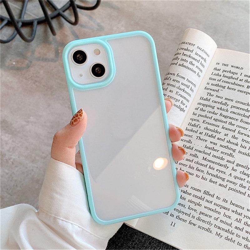 Противоударный силиконовый чехол-бампер Candy для телефона iPhone 14 11 12 13 Pro Max X XS XR 8 7 Plus SE, прозрачная защитная задняя крышка