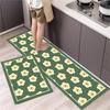 2 Pcs Kitchen Rug Set Non-Slip Oil Proof Washable Black White Diamond Print Floor Mats for Kitchen Sink Laundry Room