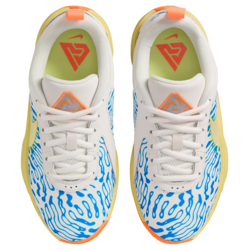 Nike Баскетбольные кроссовки Giannis Freak 6 с низким верхом, противоскользящие, износостойкие, бело-сине-оранжевые, HF1178-001