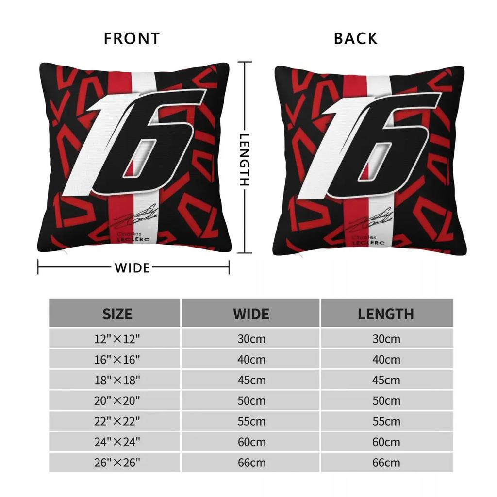 Charles Leclerc Poster 16 Racing Car Pillowcase Soft Fabric Cushion Cover Decoration Throw Pillow Case Cover Home Square 40X40cm