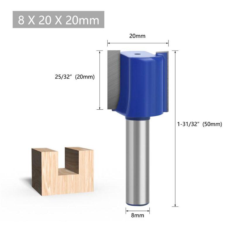 1pc 8mm Shank Straight Bit Tungsten Carbide Double Flute Router Bits Milling Cutter for Wood Woodwork Tool