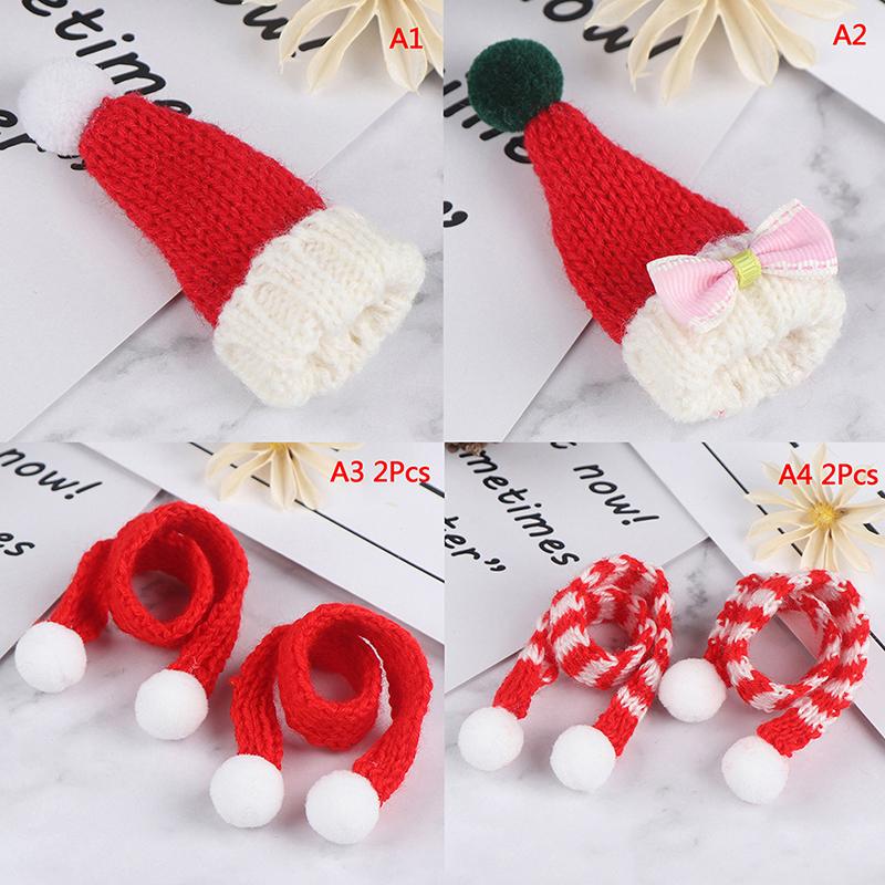 1:6 1:12 Dollhouse Miniature Christmas Hat Scarf Dollhouse Accessories Xmas Gift