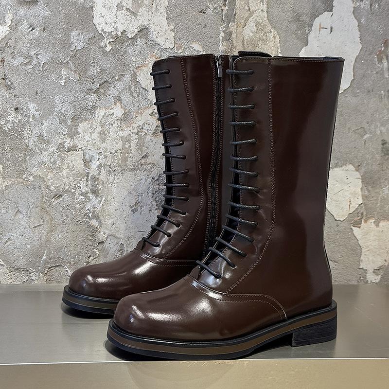 2025 новые мужские ретро повседневные высокие ботинки на толстой подошве, универсальные, на толстой подошве, увеличивающие рост, ботинки Мартин 57012-Q