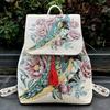 2025 New Ethnic Style Bag Embroidered Canvas Bag Drawstring Flap Backpack Women's Casual Gold-thread Embroidery Backpack