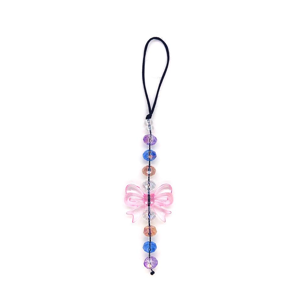 HERLOOK Phone Charm Love Heart Bowknot Pendant Simple Beaded Chain Cellphone Lanyard Trendy Women Y2K Accesories