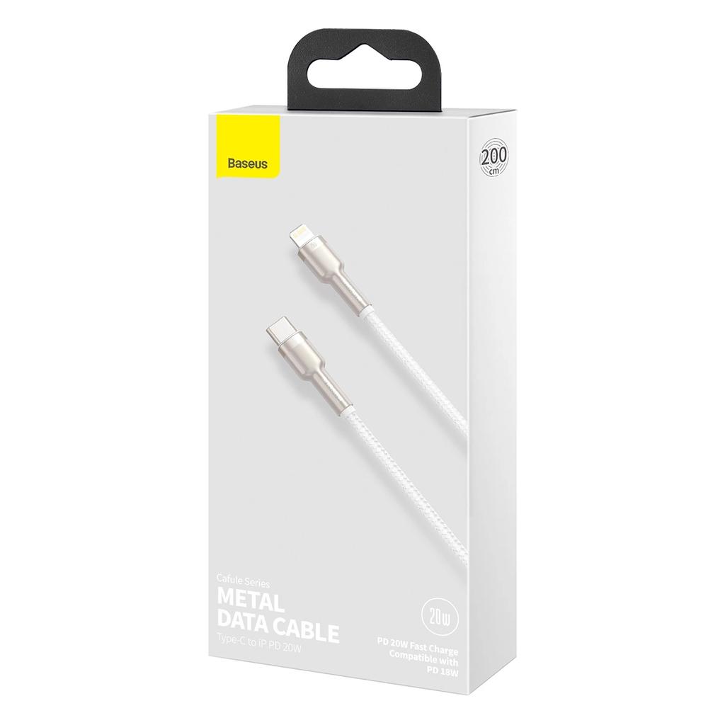 Baseus Cafule Series Metal Data Usb-C / Lightning 20W Pd Cable 2 M - White