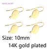 Круглая латунная подставка Крючки для сережек Позолоченные 14K крючки для ушей Аксессуар для изготовления сережек своими руками Модные украшения для женщин