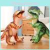 T Rex Plush Toy Green Brown Dinosaur Kids Cuddly Soothing Birthday Gift Doll