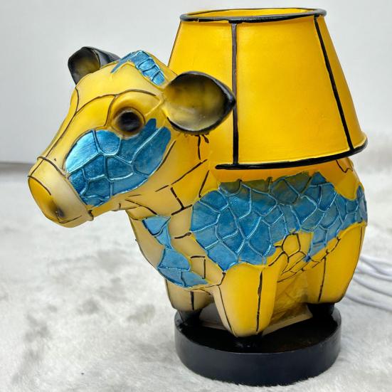 Stained Glass Animal Table Lamp Battery Operated Vintage Animal Night Light Home Office