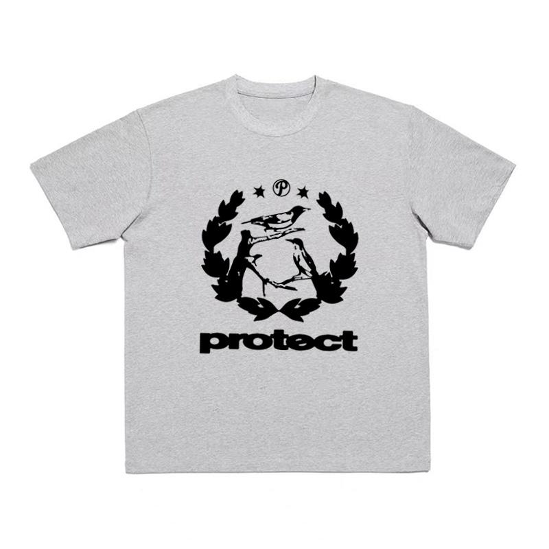 100 Cotton Oversized TShirt Men Bird Graphic Summer Vintage Print Tops Korean Fashion Y2k Streetwear Short Sleeve Tee Clothing