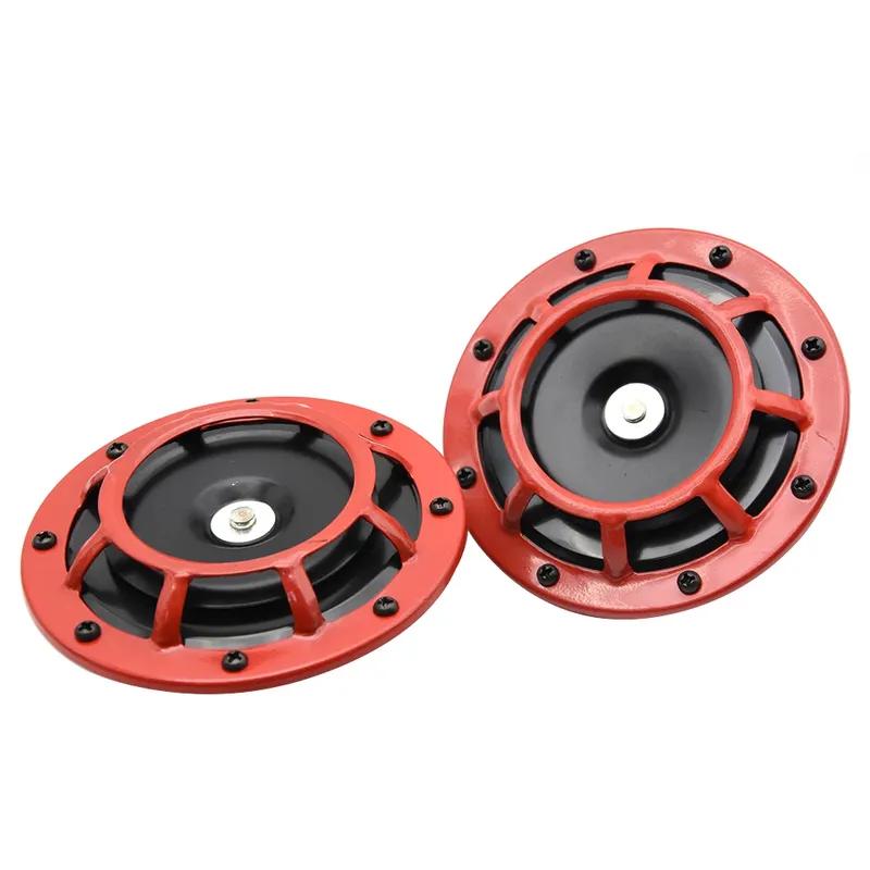 2PCS Car Super Loud Horns Red/Black Car Motorcycle Electric Blast Tone Air Horn Kit 12V 115DB Horn Speaker Horns Universal