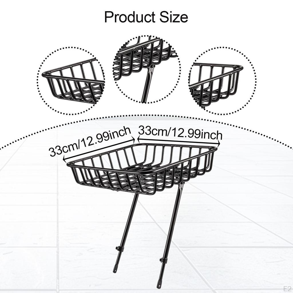 Bicycle Basket Front Pannier Metal Easy Assembly Carrying Cargo Bike Rack for