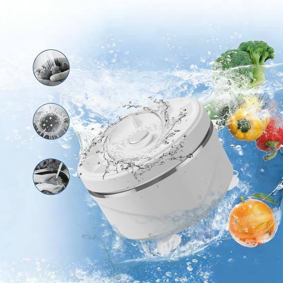 Машина для мытья фруктов и овощей Глубокая вихревая очистка Мойка фруктов Удаляет грязь Воск Пестициды Водонепроницаемый Вращающийся Очиститель овощей для домашнего использования
