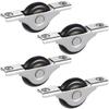 4Pcs Sliding Door Wheel Replacement Kit Nylon Plastic Roller with Metal Core for Wardrobe Cabinet Closet Doors Easy Installation