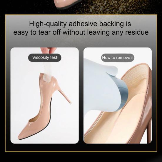 1 Pair Silicone Heel Sticker Inserts Anti-Slip Heel Grips Cushions Pads Foot Care Protector for Shoes Boots Flats