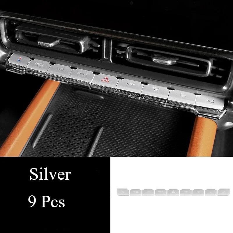 For HAVAL H9 2024-2026 Aluminum Alloy Red Car One-touch Start Gear Steering Wheel Button Trim Interior Car Accessories