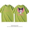 Summer Pure Cotton Kuromi Childrens Tshirt Fashionable Doublesided Cartoon Printed Parentchild Outfit Round Neck Top
