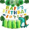 Mori Dinosaur Balloon Set, Dinosaur Birthday Letter Flag Children'S Paper Fan Party Decoration