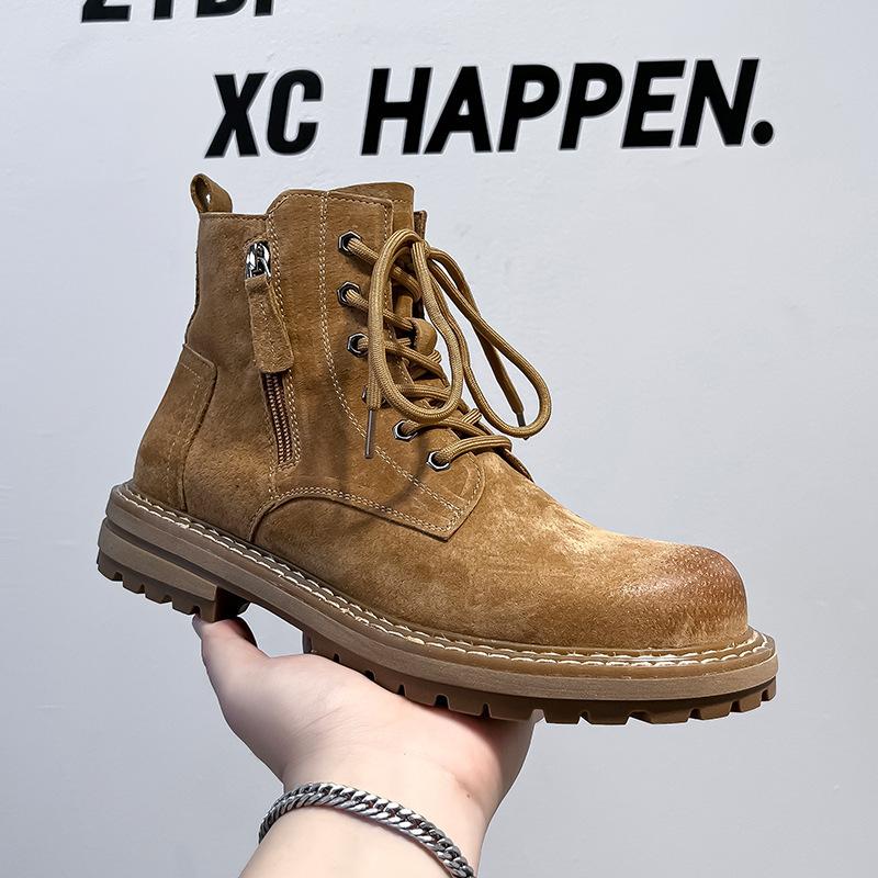 Martin boots men's 2024 new side zipper seven-hole super fire ins high street Korean version trendy handsome short boots 666-A