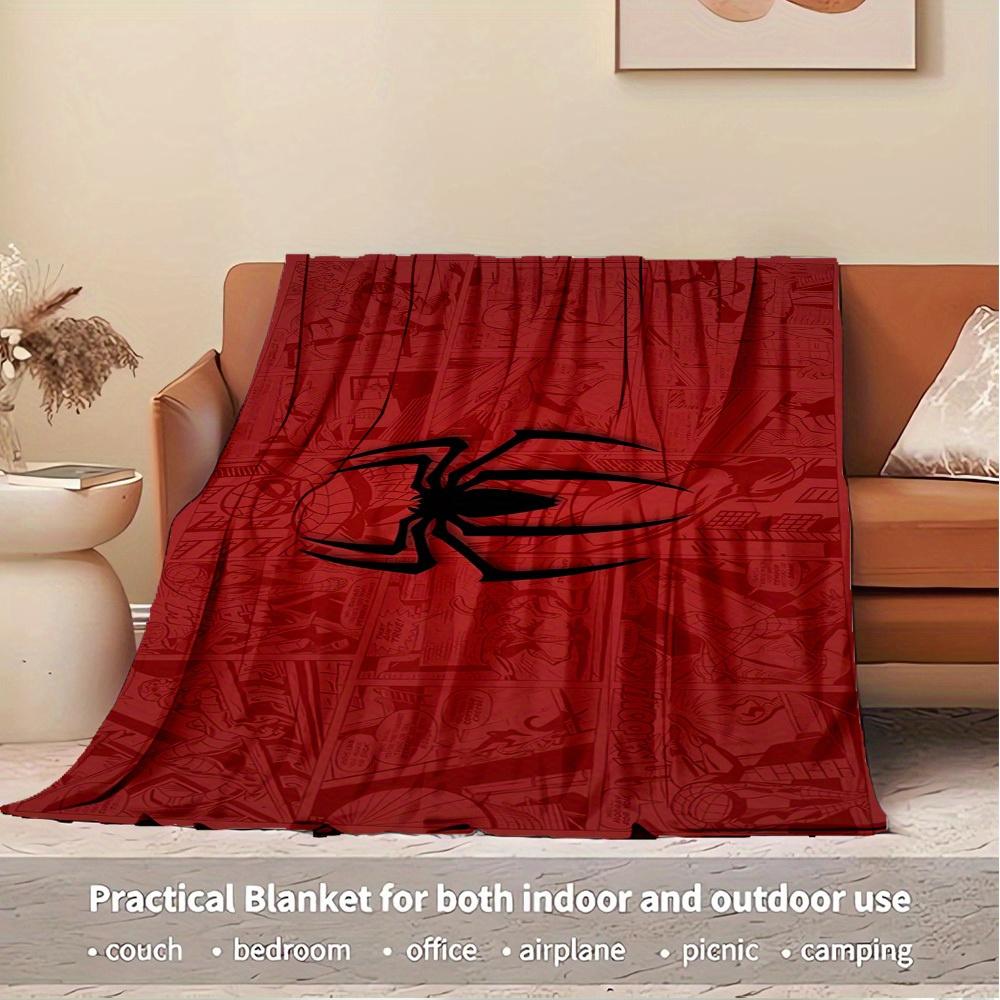 1pc Flannel Spiderman Pattern Sofa Blanket for Living Room and Bedroom, Can Be Given as a Gift to Friends and Family, Also Can
