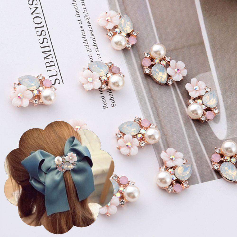 Apparel Sewing Accessories Flatback Flower Buttons Rhinestone Button Garment Buckle Pearl Hairpin