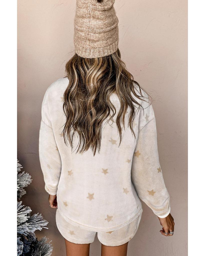 Azura Exchange Комплект для отдыха: длинный рукав свитера и шорты со звездным узором