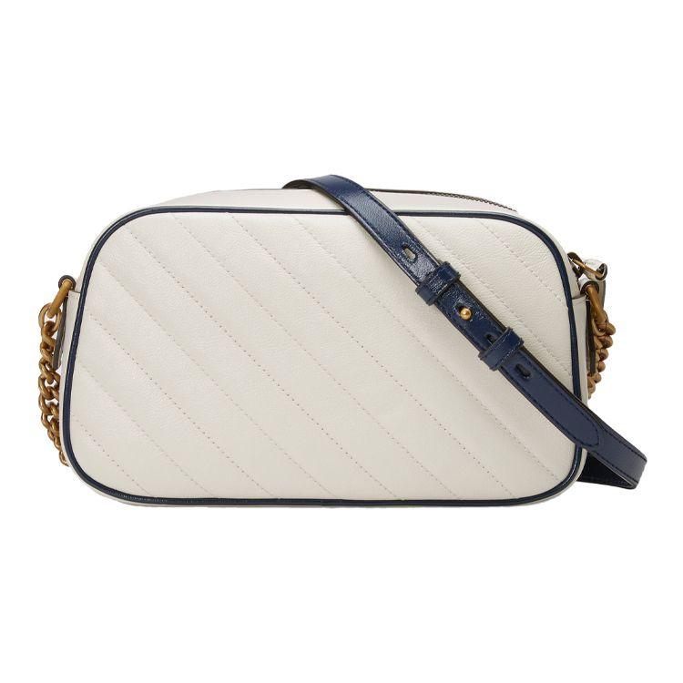 Gucci Marmont Silver Logo Color-Blocked Quilted Leather Camera Bag Women Shoulder Bag 447632-0OLFX-9085