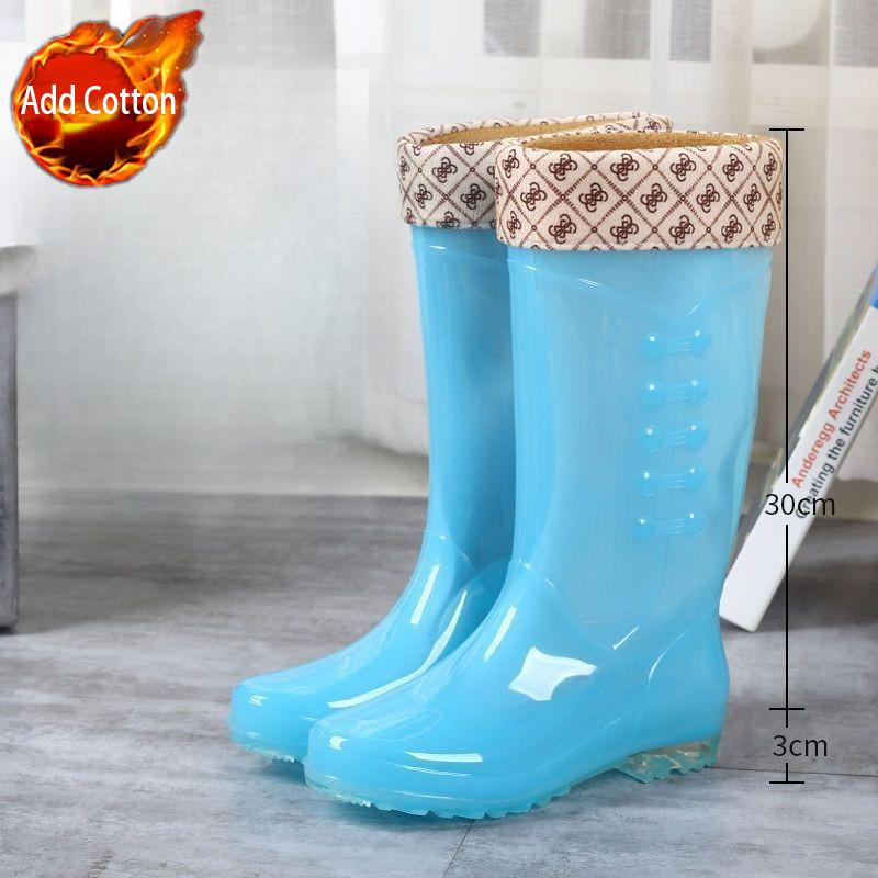 Women's Waterproof Rain Boots - Non-slip Quick-dry Candy-colored High-top Soft Keep Warm Comfort Adult Rain Shoes