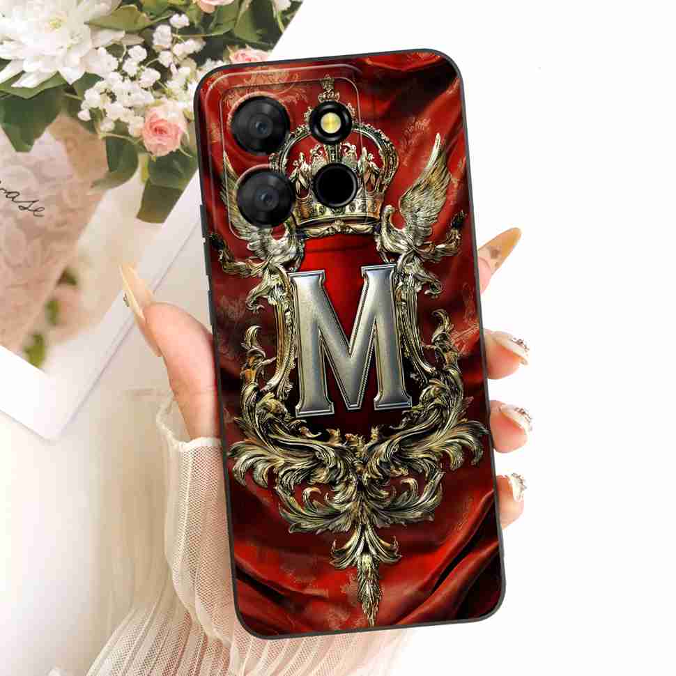 Чехол для Infinix Smart 7 X6517 Силиконовый Мягкий Милый Корона Буква Чехол для Телефона Для Infinix Smart7 Smart 7 Plus Чехол Задняя Крышка