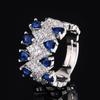 Ювелирное изделие Имитация натурального танзанита сапфира кольцо комплект с рубином драгоценный камень винтажное кольцо