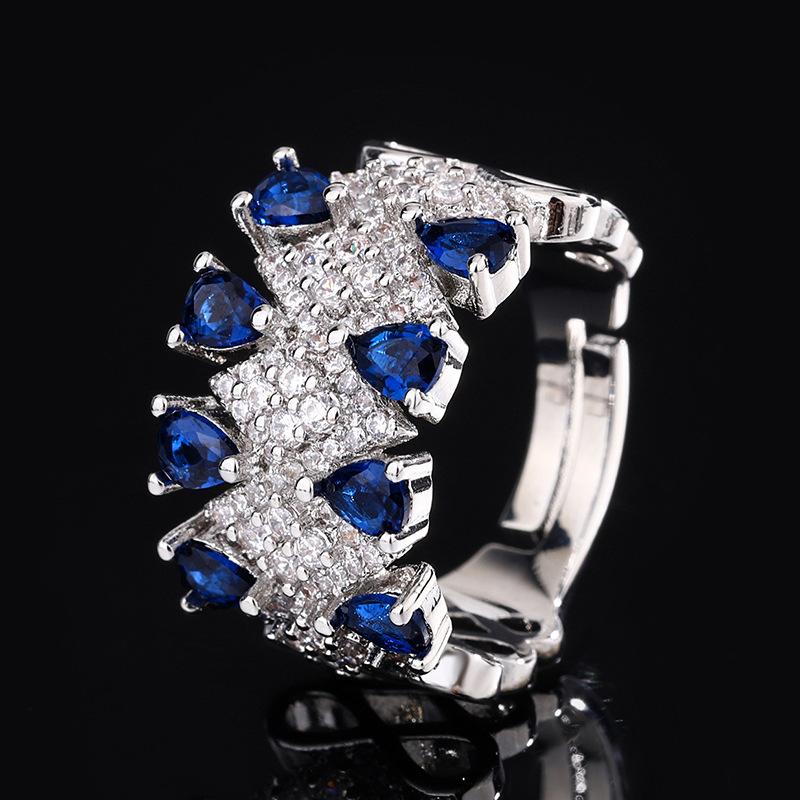 Ювелирное изделие Имитация натурального танзанита сапфира кольцо комплект с рубином драгоценный камень винтажное кольцо