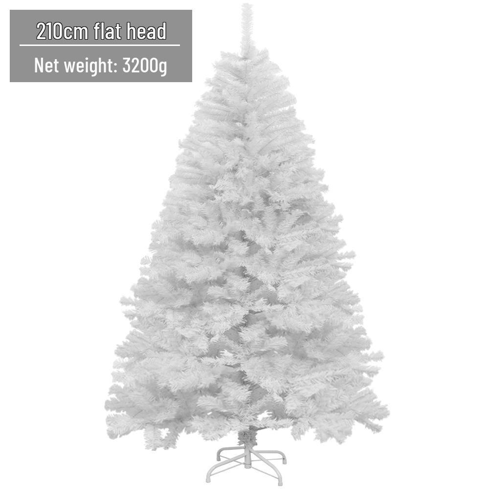 LED Luminous White Christmas Tree with Encrypted PVC and Bullet Head Design
