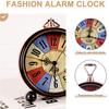 Retro Alarm Clock Metal Silent Table Desk Clock Non Ticking Quartz Movement Bedside Clock for Bedroom