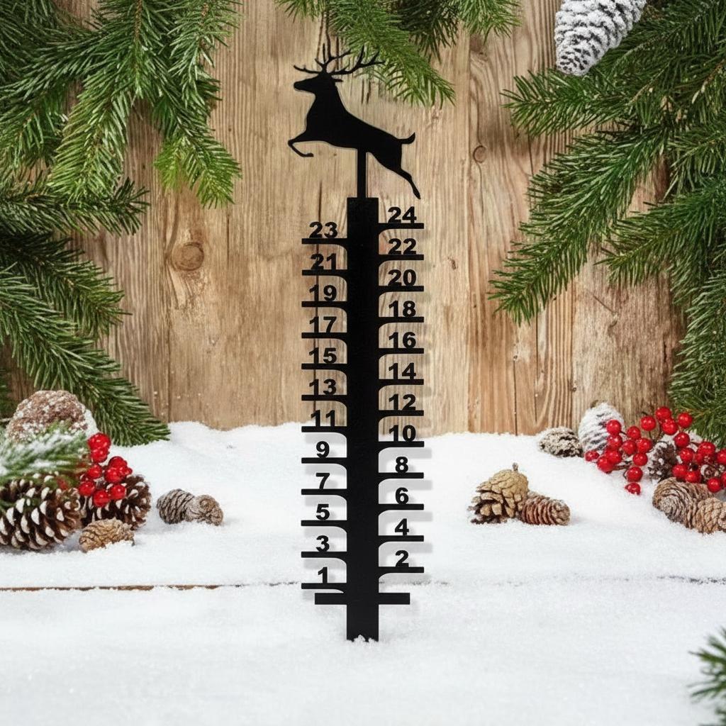 Snow Gauge Metal Outdoor Yard Garden Snow Depth Measurement Tool Rust-proof Durable