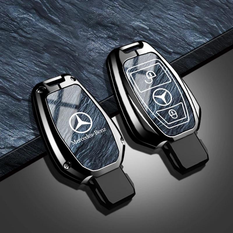 Автомобильная наклейка Для Benz Сплав цинка Защита ключа автомобиля Чехол для ключа Крышка Оболочка Для Mercedes Benz B C E Класса GLS GLA GLK GLC CLA AMG W20