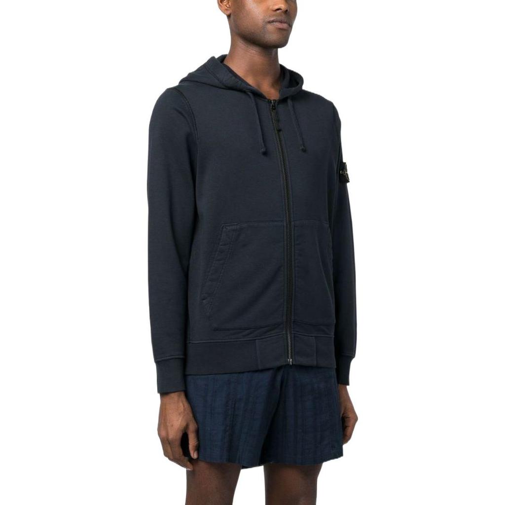 STONE ISLAND Мужской свитшот с капюшоном с микро-значком с логотипом SS23, однотонный, темно-синий 101564251-A0020