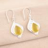 Yellow Cat's Eye Gemstone 925 Sterling Silver Jewelry Handmade Earrings 1.90" EE-35-40