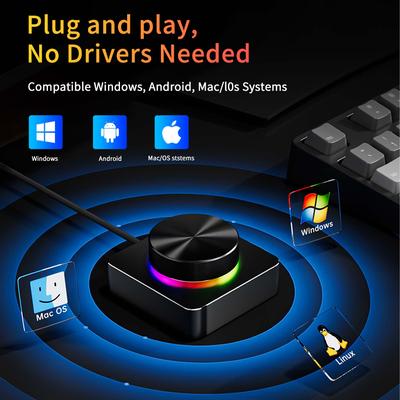 USB Контроллер громкости Мультимедийная ручка Проводной/Bluetooth/2.4G Мини-клавиатура ПК Компьютерный динамик Аудио контроллер громкости для Win/Mac