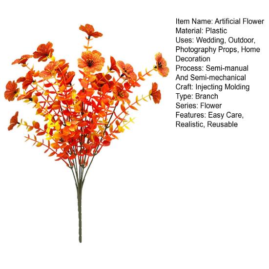 Осенний искусственный фиолетовый цветок с листьями эвкалипта 7 ответвлений искусственный шелковый цветок домашний фестиваль настольное украшение для центра помещения для внутреннего и наружного использования искусственный цветущий декор