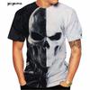 Fashion Men's T-Shirt 3D Skull Print Short Sleeve T-Shirt Oversized Street Round Neck Tops Summer Men's Outdoor Casual Clothing
