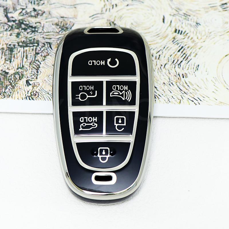 4 5 6 7 8 Кнопок TPU Оболочка для Пульта Ключа Брелок Чехол Крышка для Hyundai 2020-2021 Sonata Nexo DN8 Santa Fe TM Tucson NX4 Staria Ioniq
