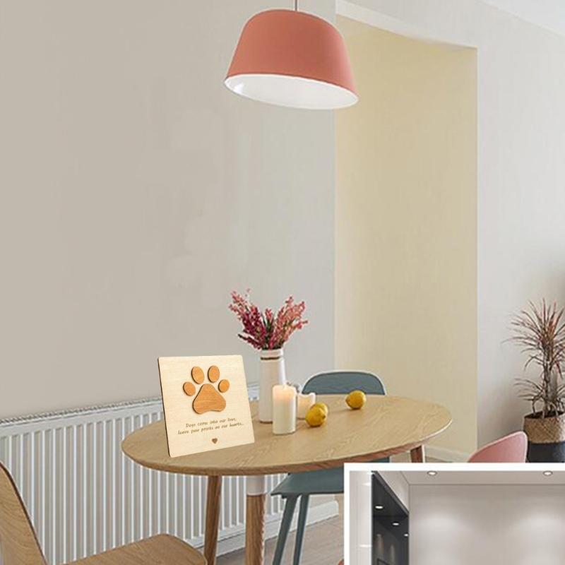 Wood Pet Dog Puppy Memorial Card Ornaments Pet Card for Home and Desktop Decoration Pet Card Wood