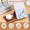 Wooden Reading Stand Removable Triangle Book Stand with Cup Holder Multifunctional Recipe Shelf for Desktop Bookend Organizer