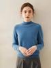 Женская кашемировая футболка с полувысоким воротником и свободной вязкой - мягкий теплый стиль для осени/зимы